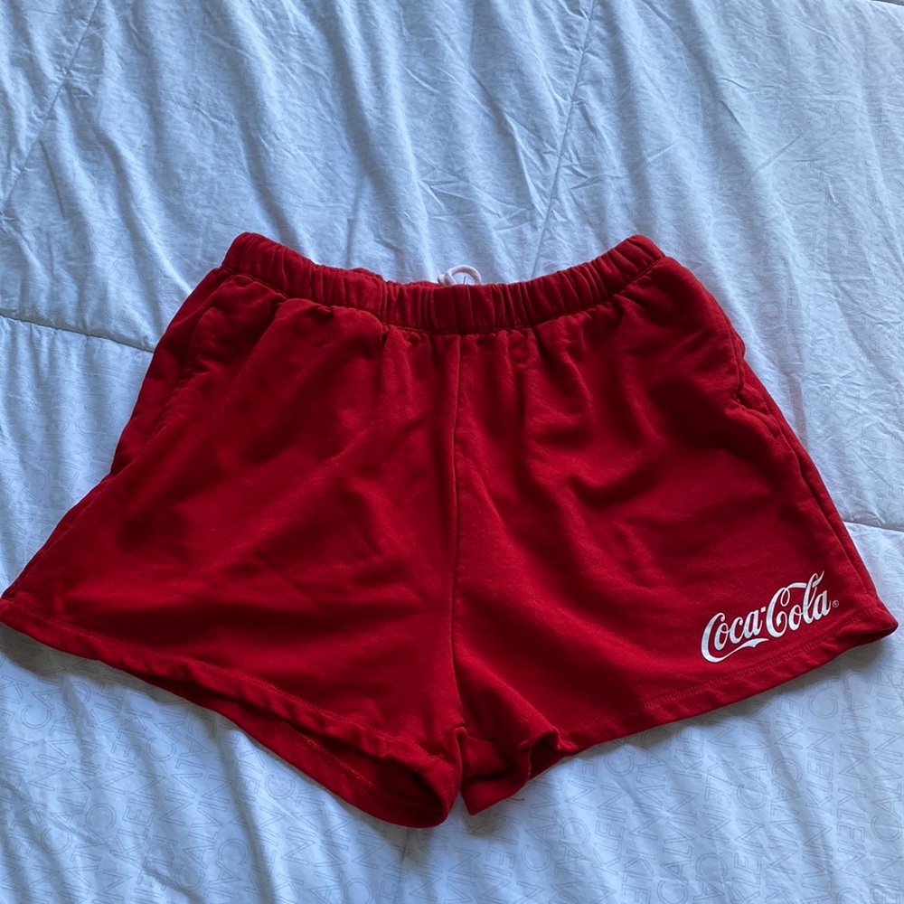Red sweat shorts